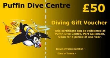 PDC DIVING GIFT VOUCHER £50