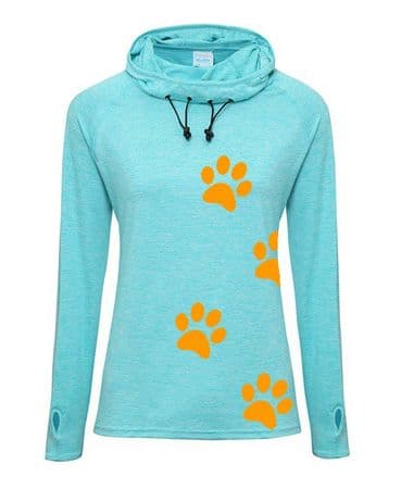 Women's Paw Print Cowl Neck Top Layer