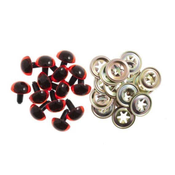 100 x 10.5mm AMBER Toy Safety Eyes