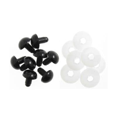 100 x 12mm BLACK Toy Safety Eyes