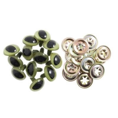 100 x 18mm GREEN Toy Safety Cats Eyes