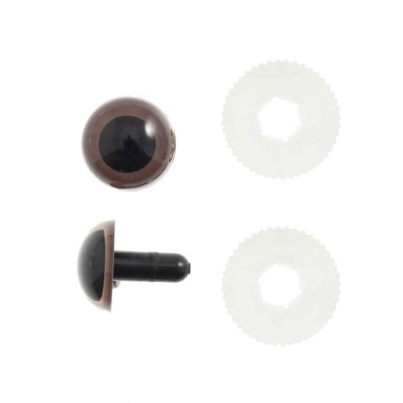 100 x 7.5mm BROWN Toy Safety Eyes