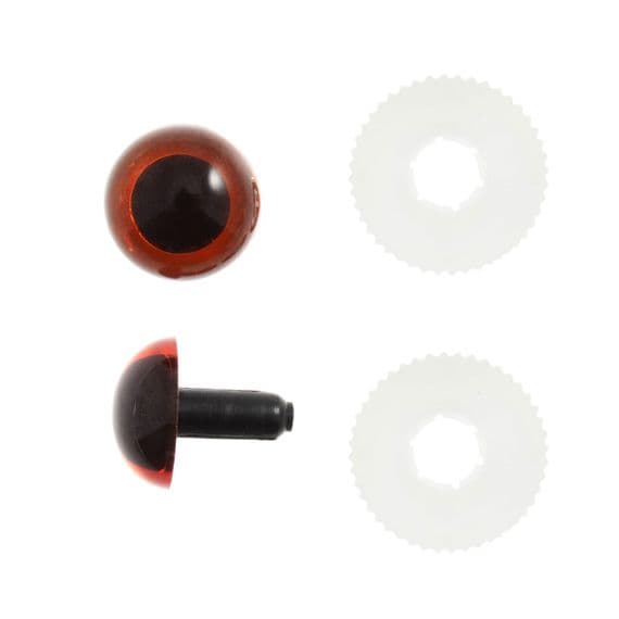 10mm AMBER Toy Safety Eyes x 6