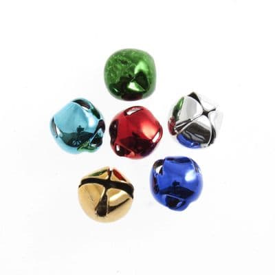 10mm COLOURED Jingle Bells 6 pcs Sew On