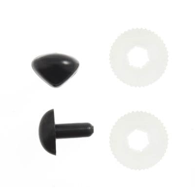12mm BLACK Cat/Animal Toy Safety Nose x 10