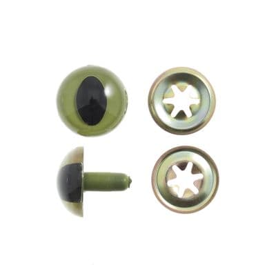 12mm GREEN Toy Safety Cats Eyes x 6