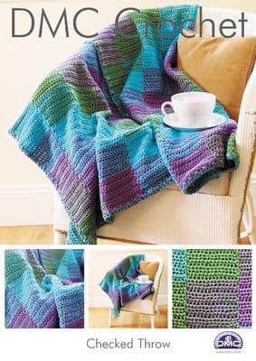 15217 DMC Checked Throw Petra Crochet Pattern
