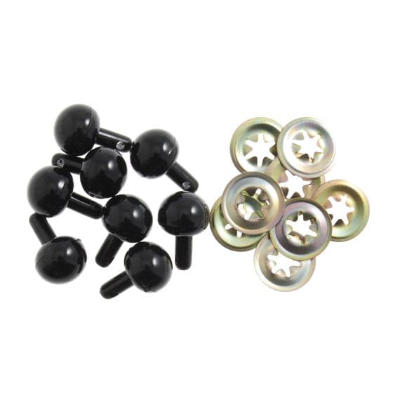 15mm Black BALL Toy Safety Noses x 100