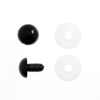 15mm BLACK Toy Safety Eyes x 4