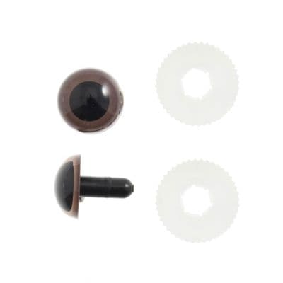 15mm BROWN Toy Safety Eyes x 4