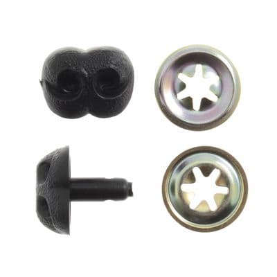18mm BLACK Teddy/Dog Safety Nose x 6