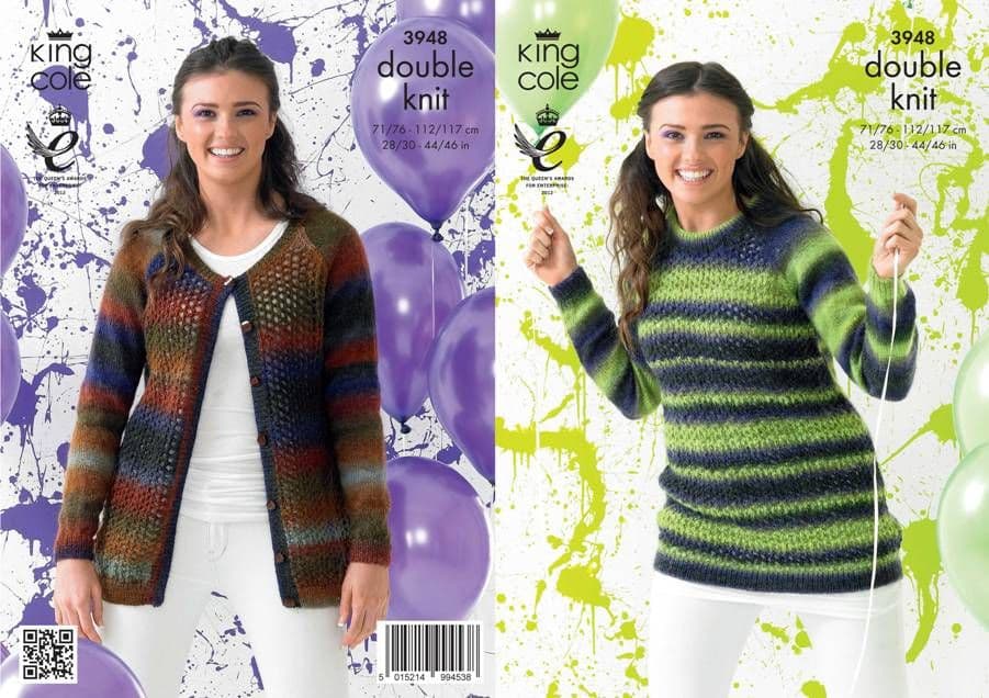 3948 King Cole Riot Cardigan and Sweater Knitting Pattern