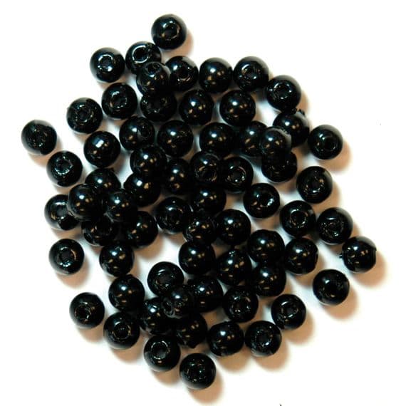 3mm Black Pearl Beads 125 pack Toy Eyes