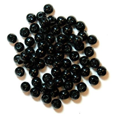 4mm Black Pearl Beads 86 pack Toy Eyes