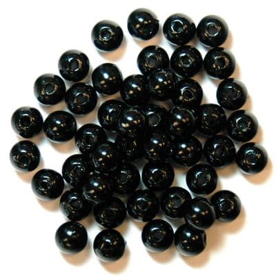 5mm Black Pearl Beads 40 pack Toy Eyes