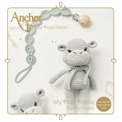 Anchor Baby Pure Cotton Cuddly HIPPO Crochet Kit