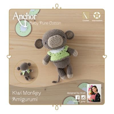 Anchor Baby Pure Cotton Kiwi Monkey Amigurumi Crochet Kit