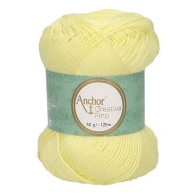 Anchor Creativa FINO Cotton Yarn 100 Lemon