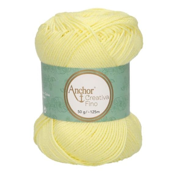 Anchor Creativa FINO Cotton Yarn 100 Lemon