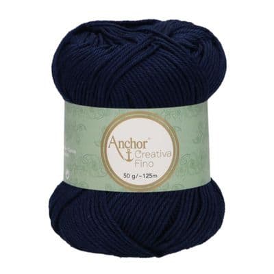 Anchor Creativa FINO Cotton Yarn 124 Deep Navy