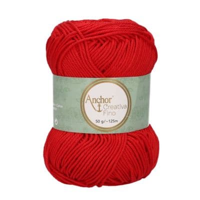 Anchor Creativa FINO Cotton Yarn 1333 Signal Red