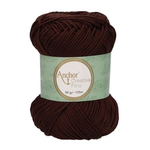 Anchor Creativa FINO Cotton Yarn 162 Dark Brown