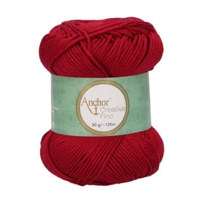 Anchor Creativa FINO Cotton Yarn 192 Deep Red