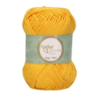 Anchor Creativa FINO Cotton Yarn 208 Canary Yellow