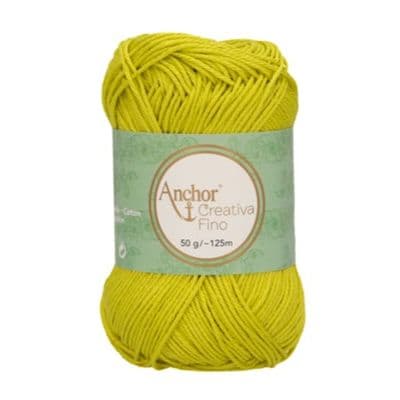 Anchor Creativa FINO Cotton Yarn 245 Green Yellow