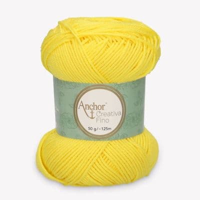 Anchor Creativa FINO Cotton Yarn 280 Bright Lemon
