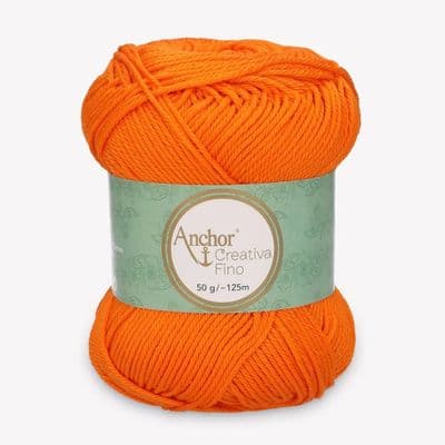 Anchor Creativa FINO Cotton Yarn 281 Bright Orange