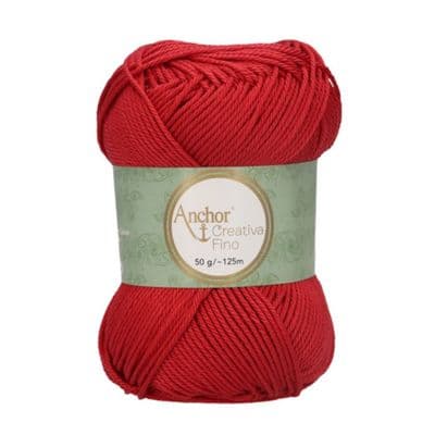 Anchor Creativa FINO Cotton Yarn 424 Garnet Red