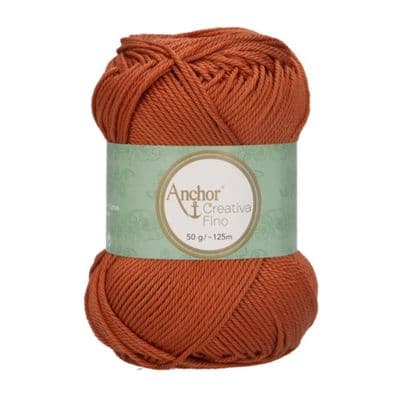 Anchor Creativa FINO Cotton Yarn 426 Orange Oxide