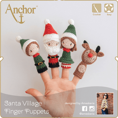 Anchor Creativa Santa Village Finger Puppets Crochet Kit