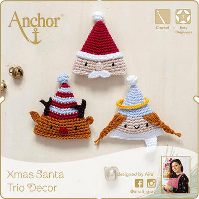 Anchor Creativa Xmas Santa Trio Decor Crochet Kit