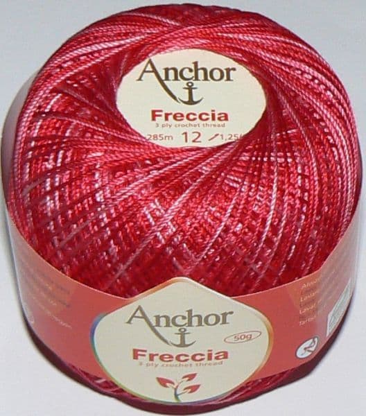 Anchor Freccia Multicolour No 12 Crochet Cotton 1203 Red/Pink