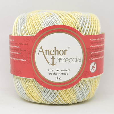 Anchor Freccia Multicolour No.12 Crochet Cotton 1268 Lemon/Blue