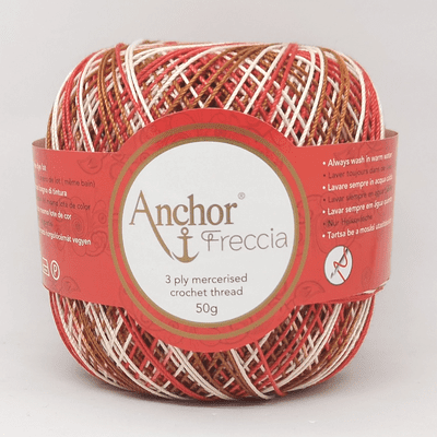 Anchor Freccia Multicolour No.12 Crochet Cotton 9449 Red/Brown