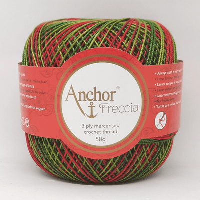Anchor Freccia Multicolour No.12 Crochet Cotton 9454 Green/Red