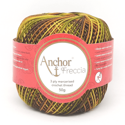 Anchor Freccia Multicolour No.12 Crochet Cotton 9465 Brown/Khaki/Green