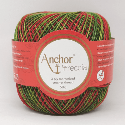 Anchor Freccia Multicolour No.6 Crochet Cotton 9454 Green/Red