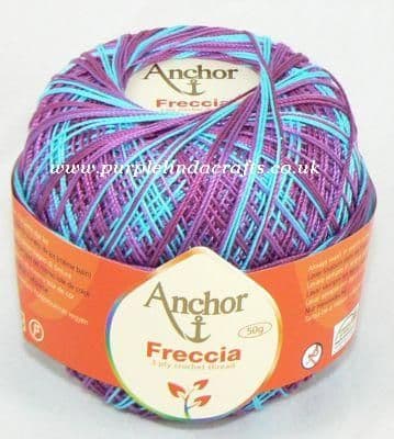Anchor Freccia Multicolour No.6 Crochet Cotton 9462 Turquoise/Purple/Magenta