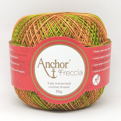 Anchor Freccia Multicolour No.6 Crochet Cotton 9464 Green/Brown/Orange