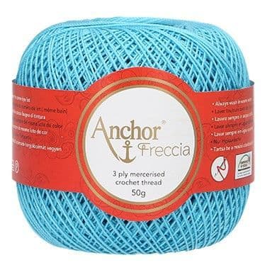 Anchor Freccia No.12 Crochet Cotton 1442 Turquoise Blue