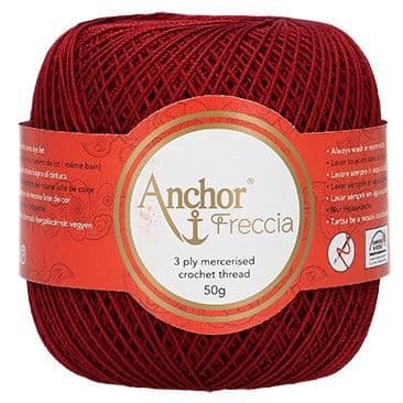 Anchor Freccia No.12 Crochet Cotton 44 Deep Red