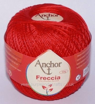 Anchor Freccia No.12 Crochet Cotton 47 Red