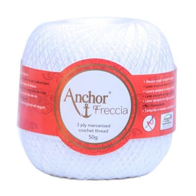 Anchor Freccia No.12 Crochet Cotton 7901 White 50g