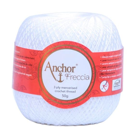 Anchor Freccia No.12 Crochet Cotton 7901 White 50g