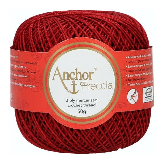 Anchor Freccia No.12 Crochet Cotton 8047 Red