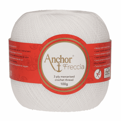 Anchor Freccia No.16 Crochet Cotton 7901 White 100g